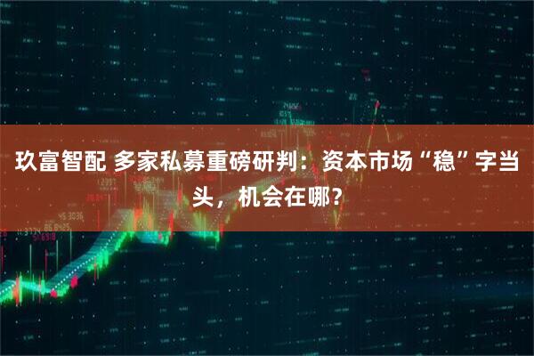 玖富智配 多家私募重磅研判：资本市场“稳”字当头，机会在哪？