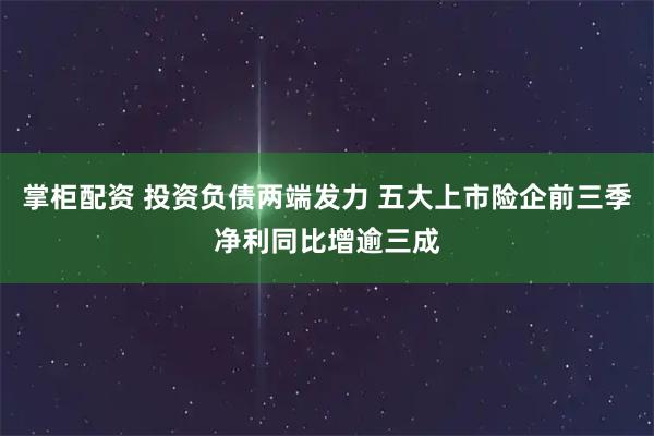 掌柜配资 投资负债两端发力 五大上市险企前三季净利同比增逾三成