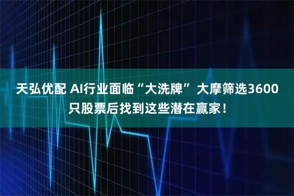 天弘优配 AI行业面临“大洗牌” 大摩筛选3600只股票后找到这些潜在赢家！