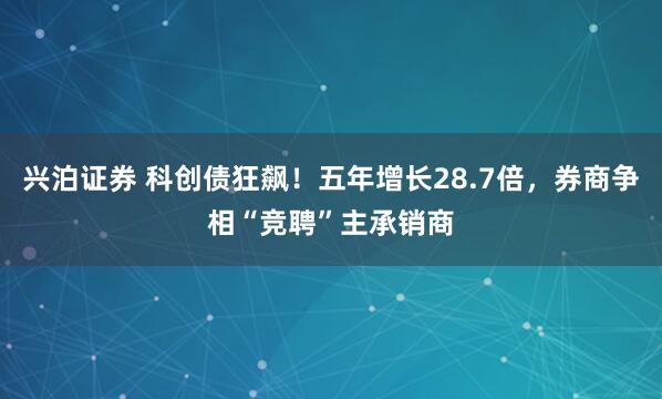 兴泊证券 科创债狂飙！五年增长28.7倍，券商争相“竞聘”主承销商