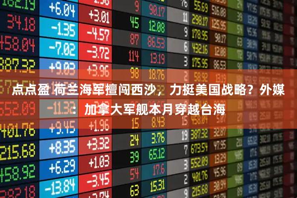 点点盈 荷兰海军擅闯西沙，力挺美国战略？外媒：加拿大军舰本月穿越台海